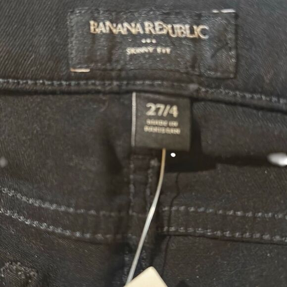 "New" Banana Republic Black Zip Fly Mid Rise Skinny Fit Jeans Ladies Size 27/4 - Picture 8 of 10
